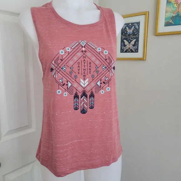 Dave Matthews Band 2018 Concert Tank Top S Aztec Print EUC Soft - Picture 1 of 9
